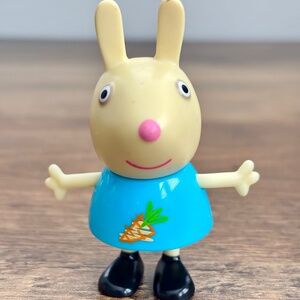 PEPPA PIG Action Figure Toy REBECCA RABBIT Blue Carrot Shirt Cake Topper Hasbro